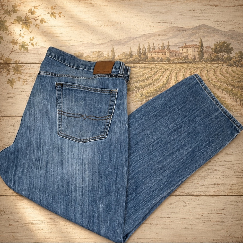 Lucky Brand 361 Vintage Straight Jeans Mens 42x30 Light Wash Denim Classic
